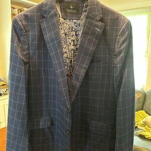 TailorByrd Navy Checkered Blazer Sports Jacket
